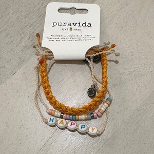 Pura Vida Kids Bracelet Set - Orange and Cream